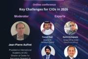 J.P. Auffret moderates plenary discussion at Global CIO international online conference
